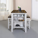 3 Pieces Counter Set Storage Space For Small Space Modern Farmhouse Design Retro Design Easy To Assembly - Antique Dark Oak / Antique White