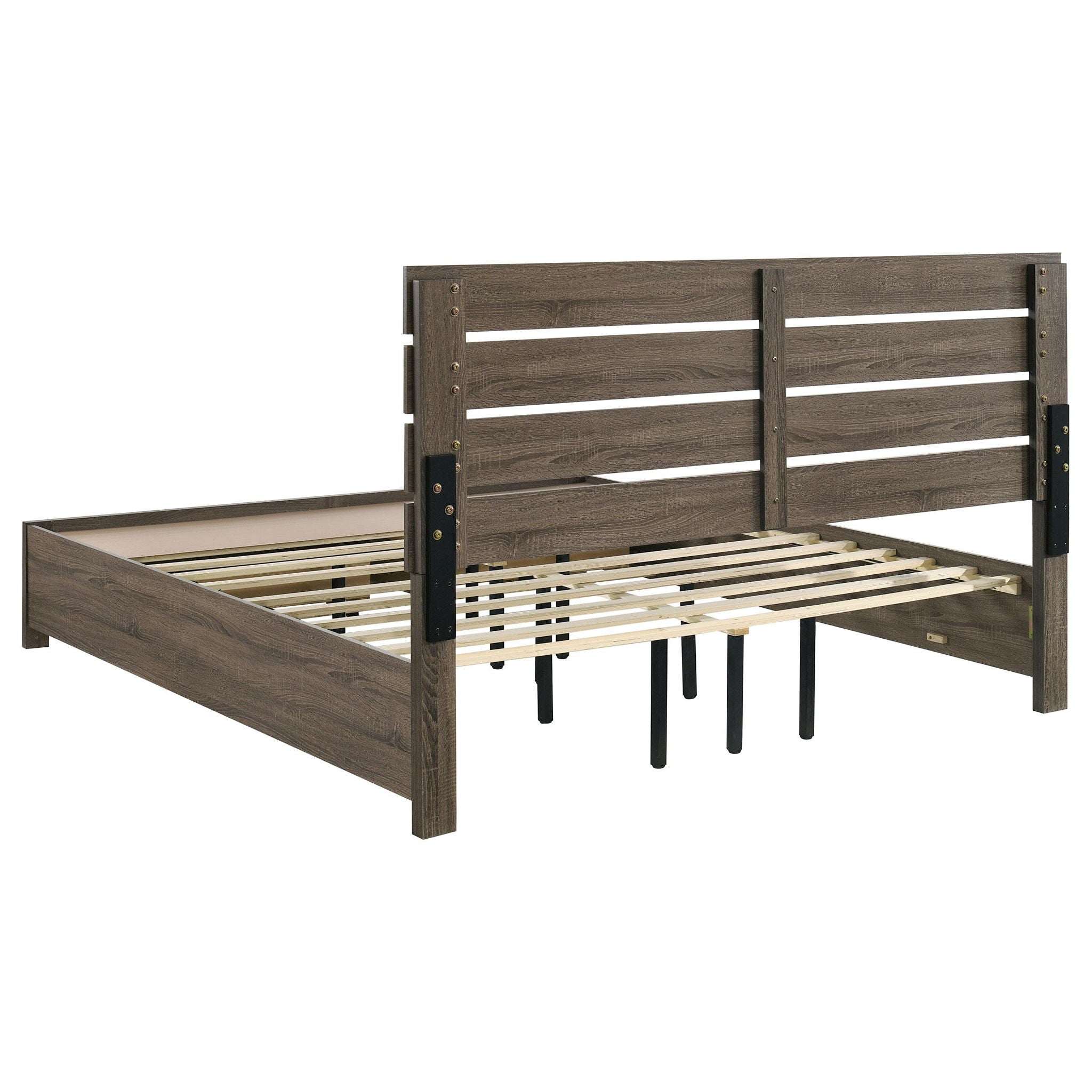 Brantford Wood Eastern King Storage Panel Bed Barrel Oak