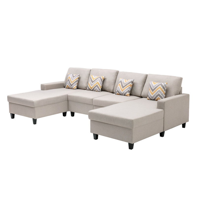 Nolan - 4 Piece Reversible Sectional Sofa Chaise With Interchangeable Legs