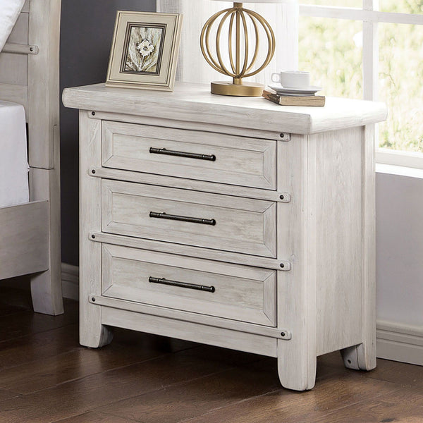Shawnette - Nightstand With USB Plug - Antique White