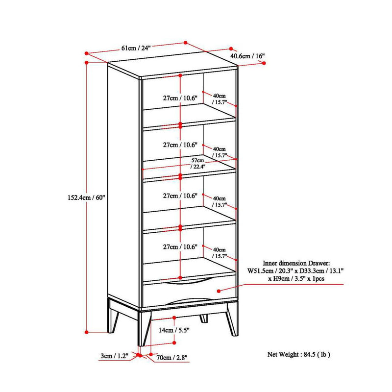 Harper - Handcrafted Bookcase With Storage