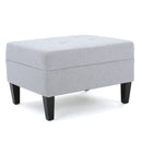 Contemporary Ottoman Footstool With Tufted Upholstery - Light Gray