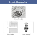 Elegant Farmhouse Apron Front Ceramic Single Bowl, Kitchen Basin