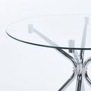 Compact Dining Table With Glass Top - Chrome