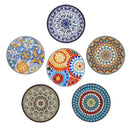 French Country Patio Side Table With Vibrant Tile Top