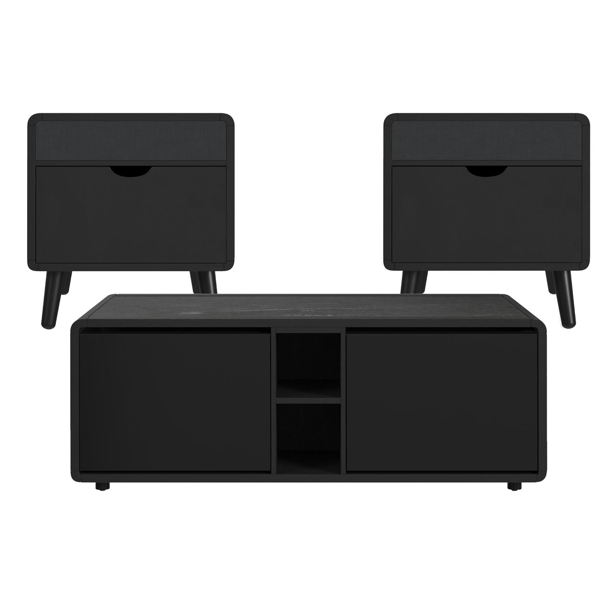 Halo Smart Occasional Table Set in Black by Elements International, view 3