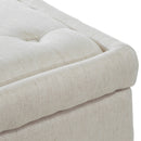Button-Tufted Upholstered Ottoman With Hidden Storage - Linen