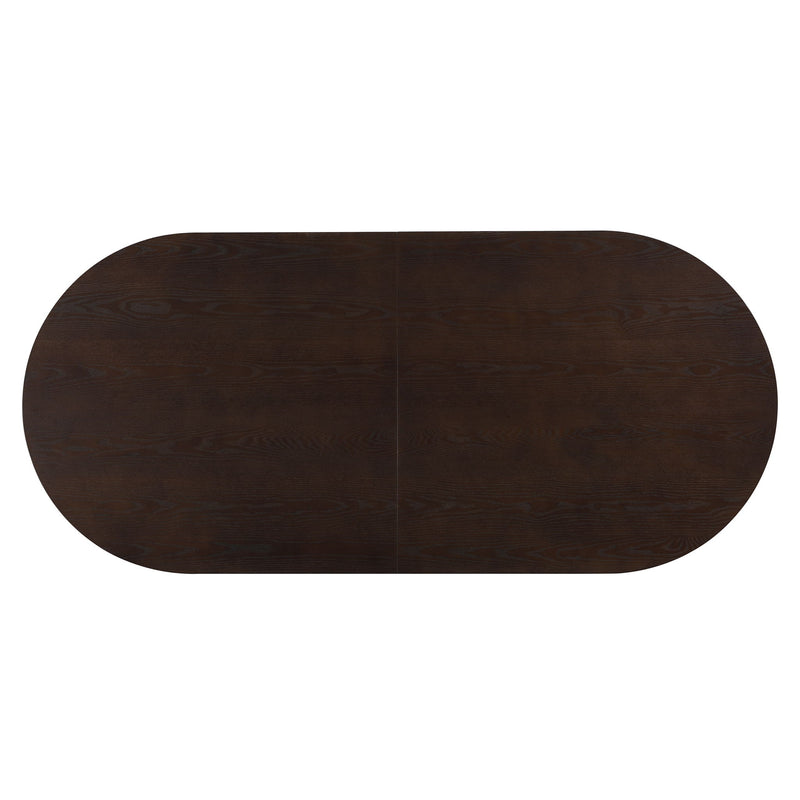 Modern Rustic Oval Dining Table Double Pedestal - Espresso