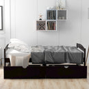 Twin size platform bed, with two drawers, espresso