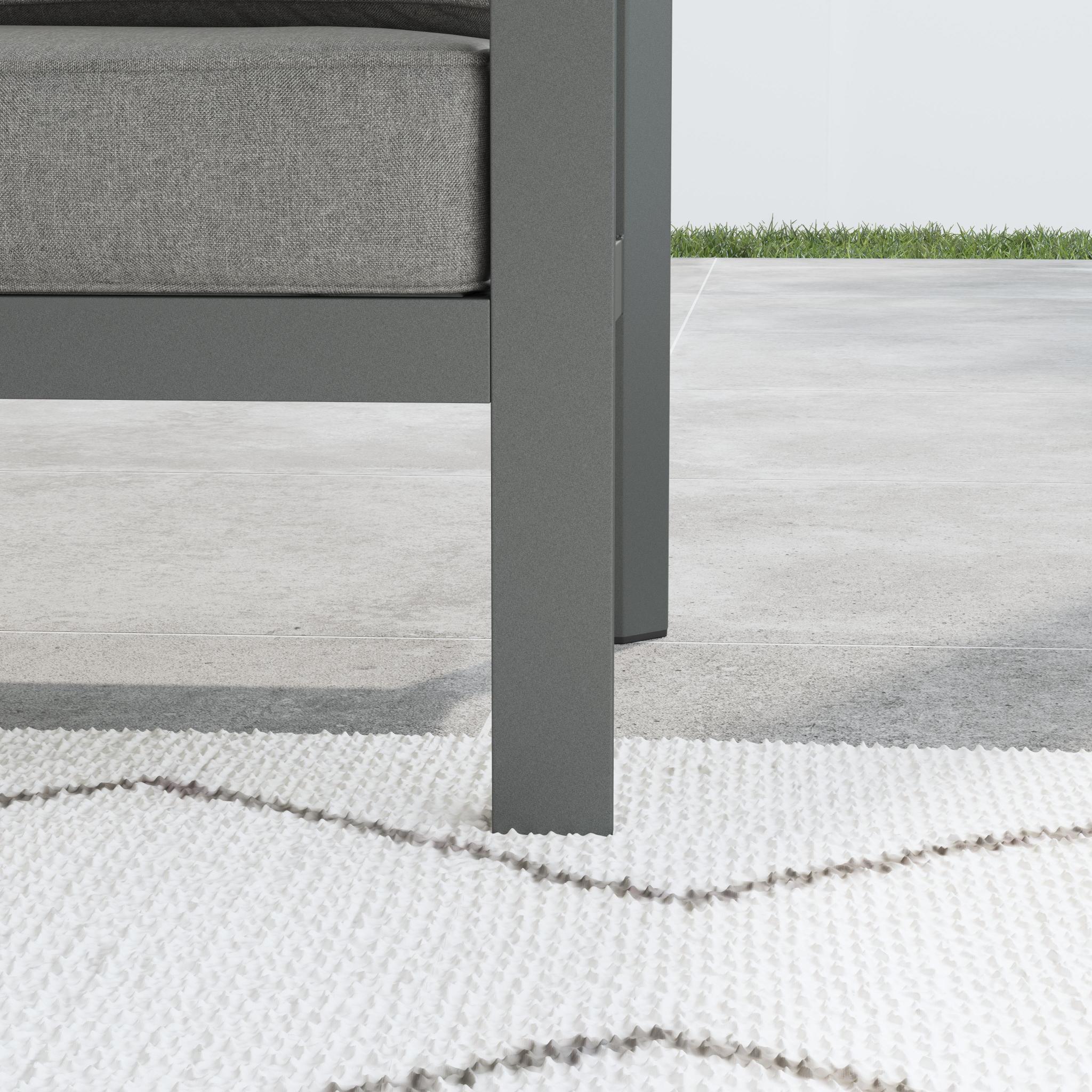 Grayton - Outdoor Aluminum Sofa - Dark Gray