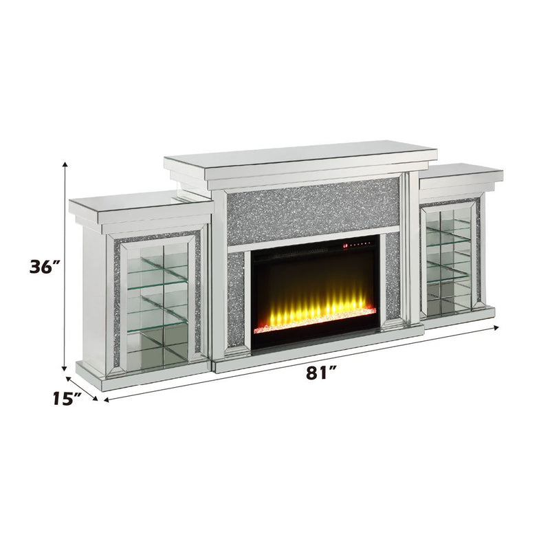 Noralie - Fireplace - Mirrored - Wood - Atlantic Fine Furniture Inc