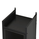 Glass Door Cabinet With Tier Storage