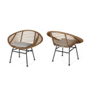 Cordella - Outdoor Woven Wicker Chairs With Cushions, (Set of 2)