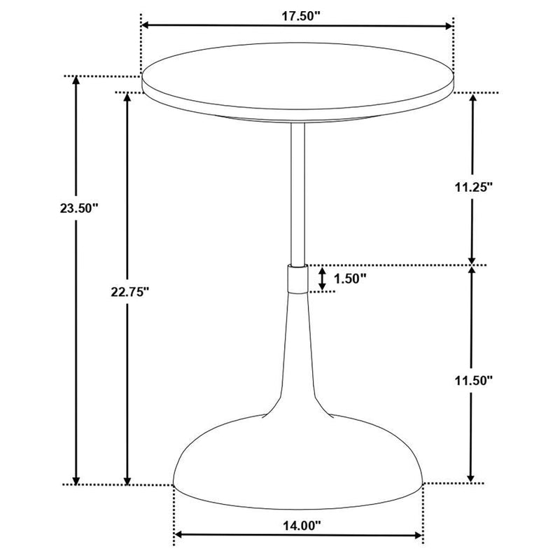 Alicia - Round Marble Top Accent Side Table - Ivory