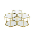 Modern Coffee Table With Double Layer Tempered Glass And Polygonal Design