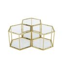 Modern Coffee Table With Double Layer Tempered Glass And Polygonal Design