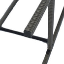 5 Pieces Outdoor Patio Wicker Bar Set, Bar Height Chairs With Non-Slip Feet And Fixed Rope, Removable Cushion, Acacia Wood Table Top - Brown / Gray