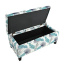 Charming Floral Storage Ottoman With Upholstered Fabric