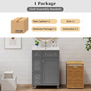 Transitional Style Bathroom Vanity Cabinet With Ceramic Sink