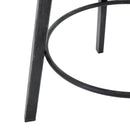 Rustic Metal Barstool With Wooden Seat - Black Brush Silver