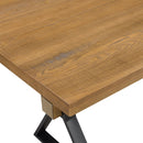 Farmhouse Style X Shaped Legs Dining Table With Moulded Details - Brown