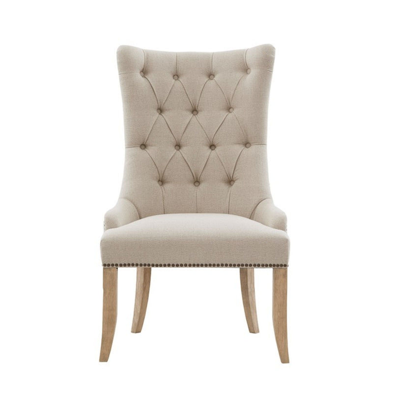 Lucas - Button Tufted Captain Accent Chair High Back - Cream