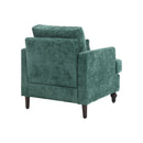Modern Mid Century Wood Frame Armchair With Tufted Design