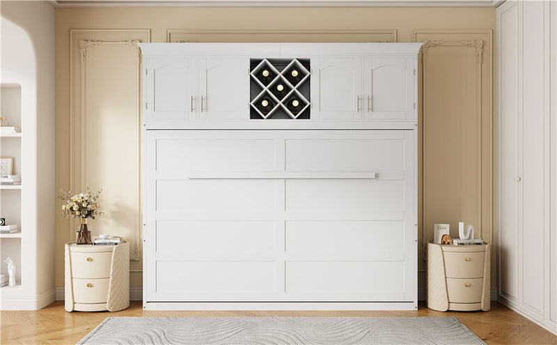 Murphy Wall Bed With Top Cabinets & Wine Rack
