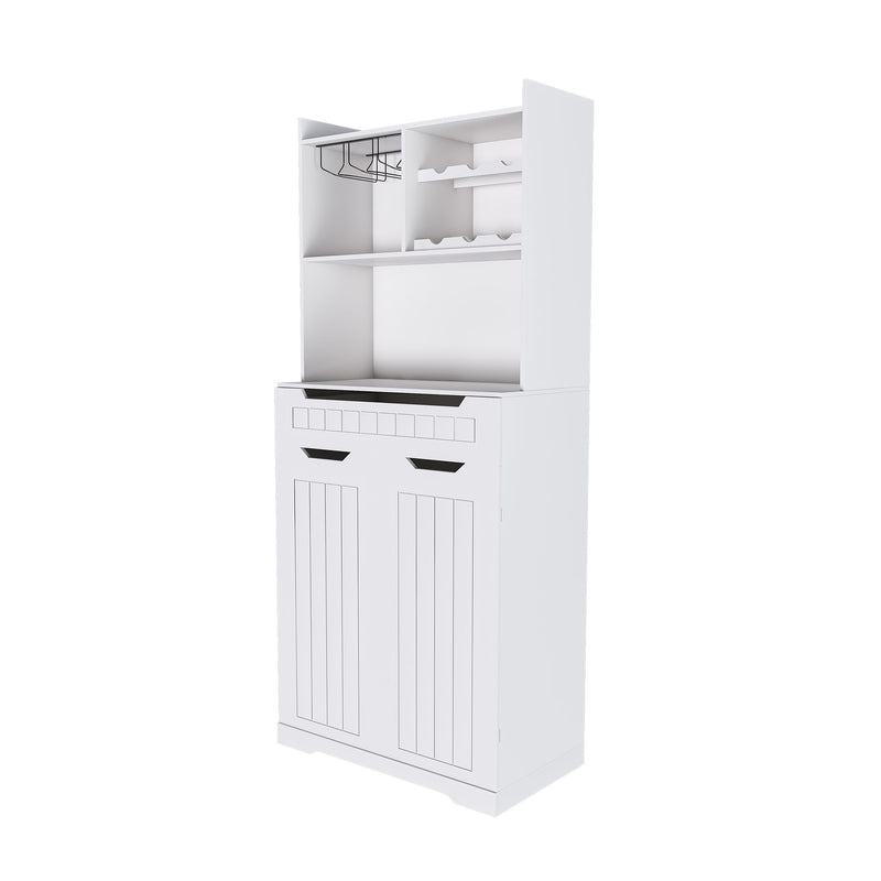 Modern Farmhouse Buffet Cabinet With Hutch Kitchen Storage Sideboard With Drawers & Barn Doors - White