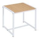 Full Size Loft Bed With Desk And Stool, With Open Style Wardrobe, Shelves And Cabinet - White