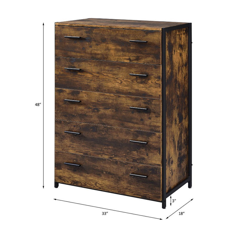 Juvanth - Chest - Rustic Oak & Black Finish