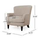 Melodique - Boucle Fabric Upholstered Club Chair With Tapered Legs