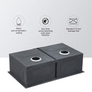 Undermount Double Bowl Kitchen Sink 16 Gauge With 9" Deep Basin - Brushed Nickel