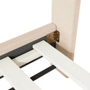 Upholstered Platform Bed With Classic Semi-Circle Shaped Headboard