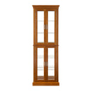 Curio Cabinet Lighted Curio Diapaly Cabinet With Adjustable Shelves And Mirrored Back Panel, Tempered Glass Doors (6 Tier), (E26 Light Bulb Not Included)