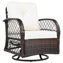 3 Piece Outdoor Chair & Table Set Chat Set, 2 Person Rattan Seating Group