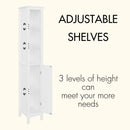 Slim Tall Bathroom Storage Cabinet With Adjustable Shelves, Anti Tip Freestanding Cabinet - White