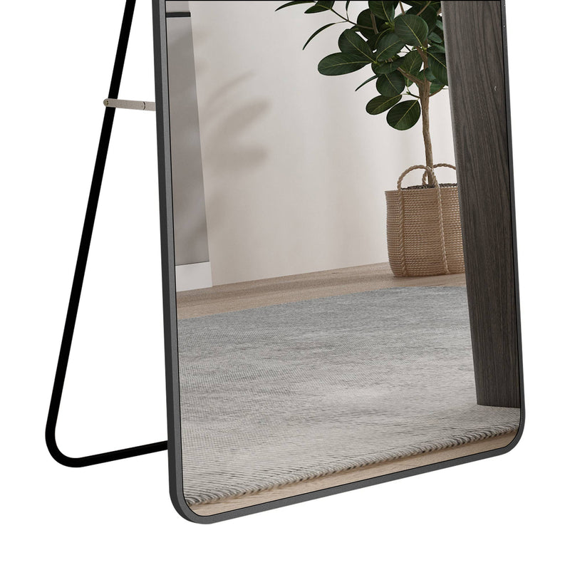 Modern Aluminum Alloy Metal Frame Arched Floor Mirror
