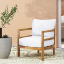 Outdoor Acacia Wood Patio Club Chair, Waterproof Thick Cushion, Deep Seating