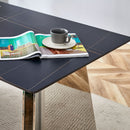 Modern Marble Patterned Dining Table With Stainless Steel Butterfly Legs