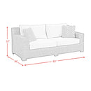 Ollie - Sofa With 2 Yellow Pillows - Tan And Olefin White Cream