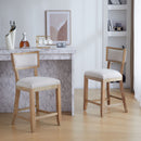 Upholstered Counter Height Bar Stools With Comfy Back (Set of 2)