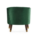 Elegant Upholstered Barrel Accent Chair With Wooden Legs