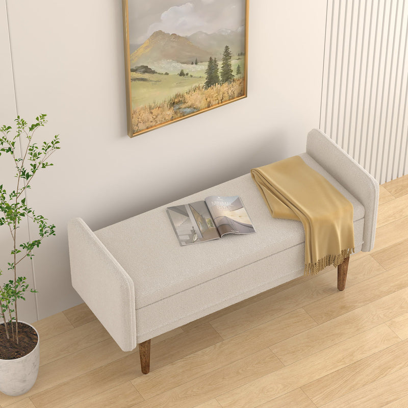 Teddy Velvet Storage Stool With Storage Space For Apartments