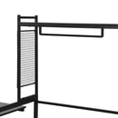 Daybed With Movable Desk, Grid, Shelves And Clothes Hanger