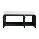 Contemporary 48" Wall Mounted Bathroom Vanity With Resin Sink And Soft Closing Doors And Line - Black Chestnut