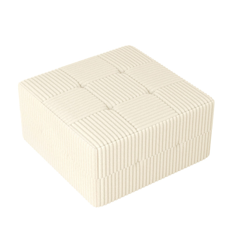 Modern Minimalist L Shape Modular Sectional Sofa, Sleeper Corduroy Couch