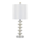 Diamond - Stacked Contemporary Crystal Table Lamp (Set of 2) - Clear / Off White / Chrome