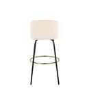 Toriano - Contemporary Fixed Height, Barstool With Swivel & Round Footrest (Set of 2)