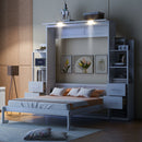 Murphy Wall Bed With Shelves, Drawers And LED Lights